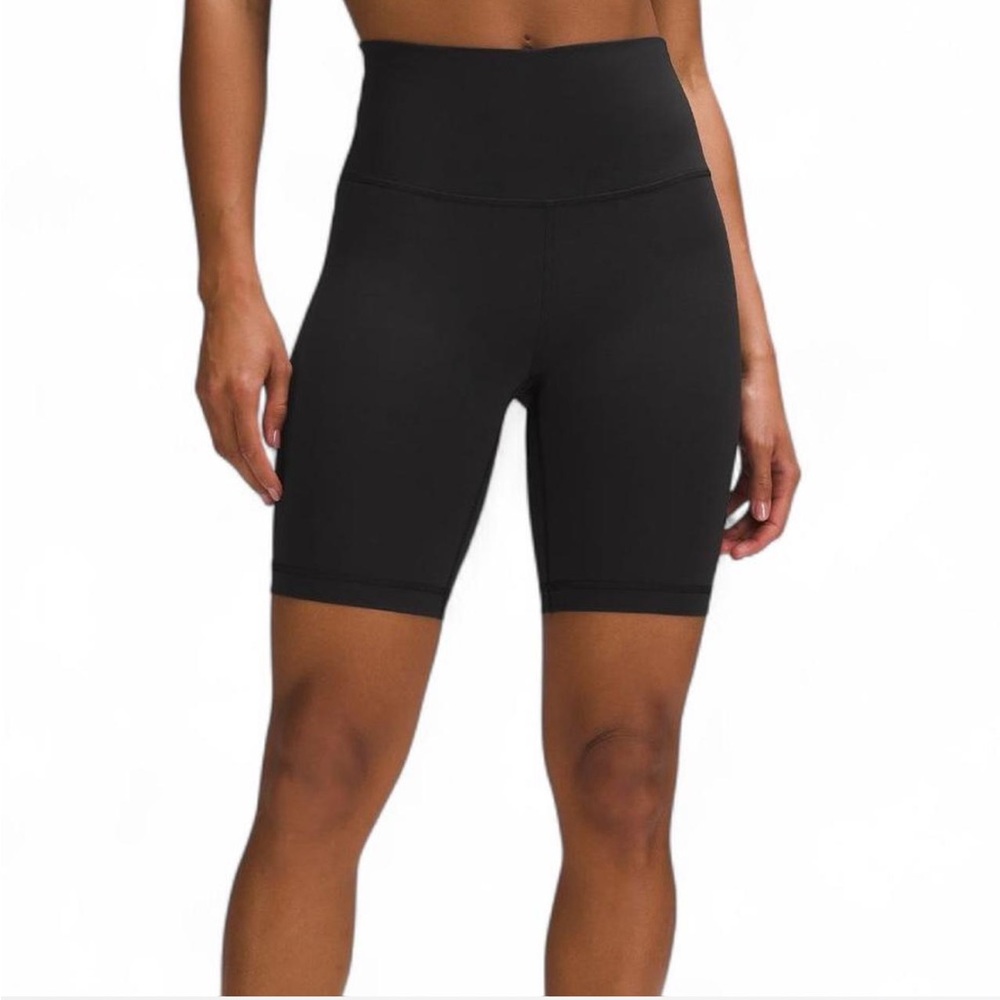 NWT Lululemon Athletica Women's Wunder Train Black High-Waisted 8” Biker Shorts.